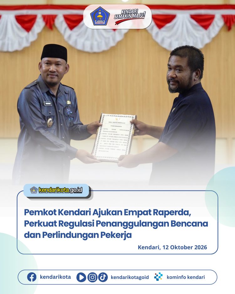 Pemkot Kendari Ajukan Empat Raperda, Perkuat Regulasi Penanggulangan Bencana dan Perlindungan Pekerja