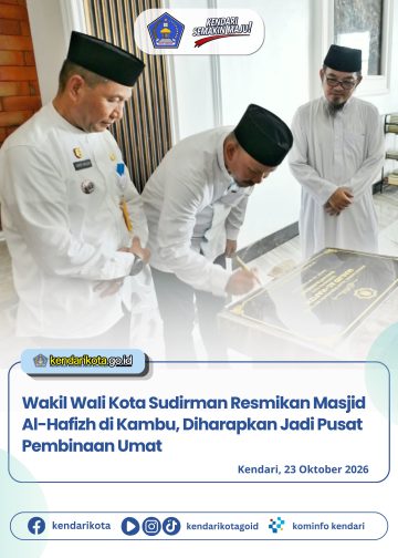 Wakil Wali Kota Sudirman Resmikan Masjid Al-Hafizh di Kambu, Diharapkan Jadi Pusat Pembinaan Umat