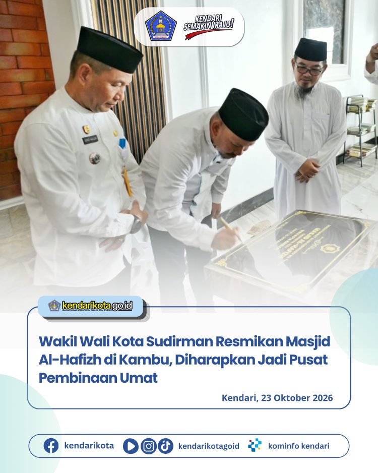 Wakil Wali Kota Sudirman Resmikan Masjid Al-Hafizh di Kambu, Diharapkan Jadi Pusat Pembinaan Umat