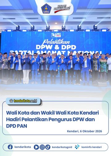 Wali Kota dan Wakil Wali Kota Kendari Hadiri Pelantikan Pengurus DPW dan DPD PAN