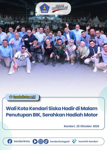 Wali Kota Kendari Siska Hadir di Malam Penutupan BIK, Serahkan Hadiah Motor
