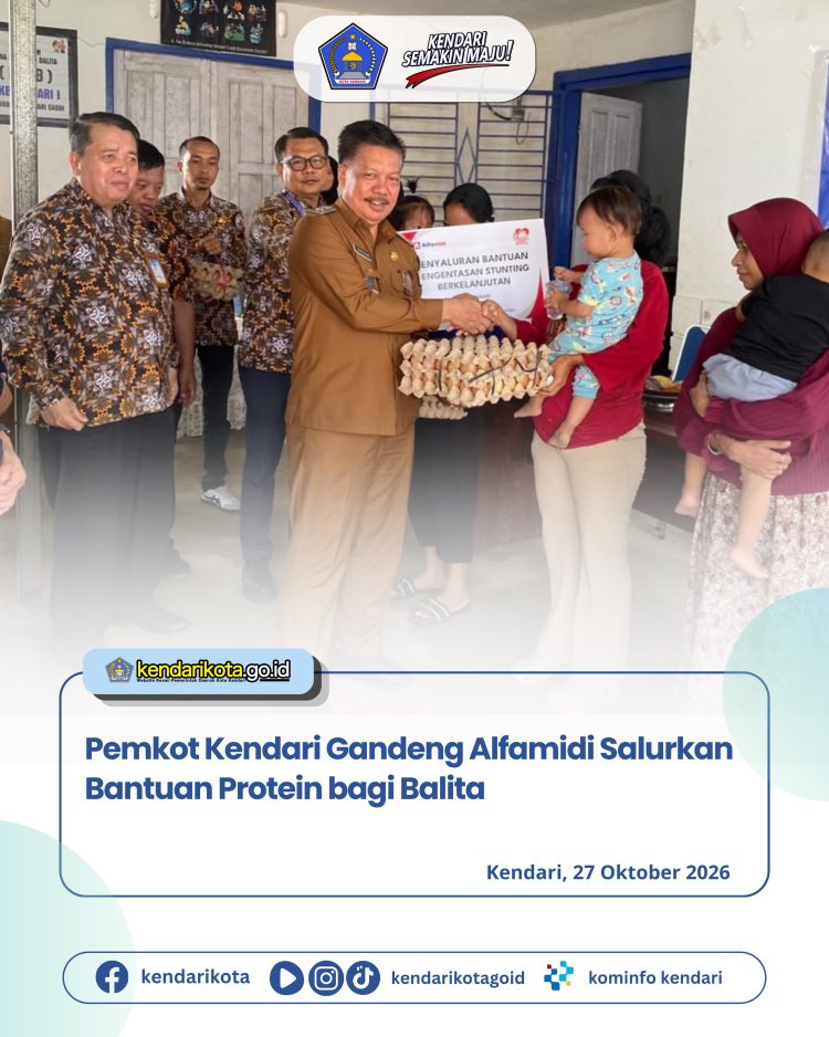 Pemkot Kendari Gandeng Alfamidi Salurkan Bantuan Protein bagi Balita