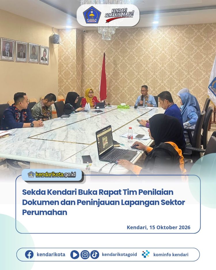Sekda Kendari Buka Rapat Tim Penilaian Dokumen dan Peninjauan Lapangan Sektor Perumahan