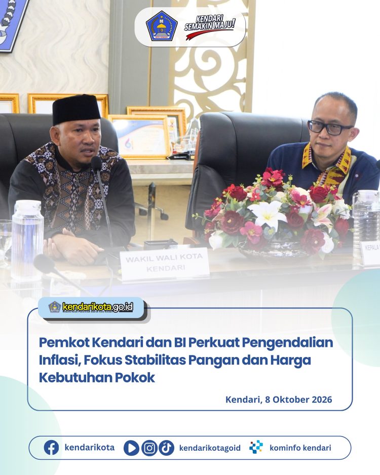 Pemkot Kendari dan BI Perkuat Pengendalian Inflasi, Fokus Stabilitas Pangan dan Harga Kebutuhan Pokok